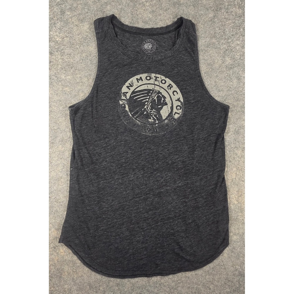 Lucky Brand Indian Motorcycle Tank Top Womens Medium Charcoal Grey Shirt